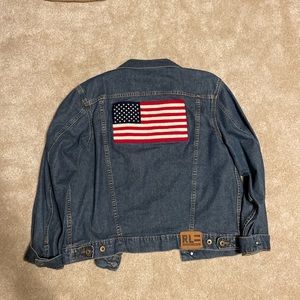 Vintage Ralph Lauren polo jean co American flag denim jacket
